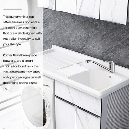 Decaura Laundry Mixer Tap Chrome Kitchen Sink Mixer Tap has swivel long Arm