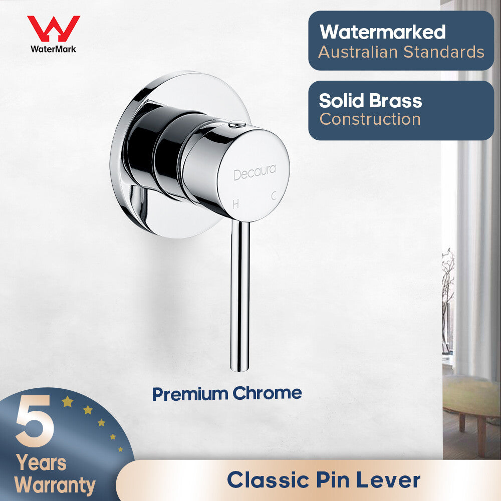 Decaura 9" Rain Shower Head Set Separate Water Inlet Elbow Sliding Mixer Taps