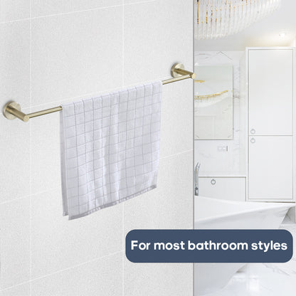 Brushed Gold Set Toilet Paper Holder Towel Rail Rack Shelf Robe Hooks Bathroom