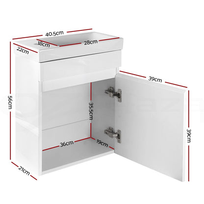 Cefito Vanity Unit 400mm Basin Bathroom Cabinet Storage Wall Hung Sink White
