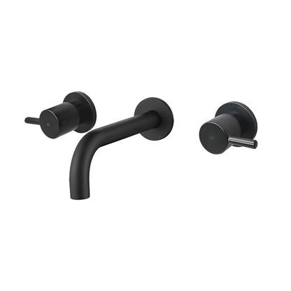 Decaura Basin Taps and Water Spout Set Bath Tub Spouts Outlet Wall Mount Black