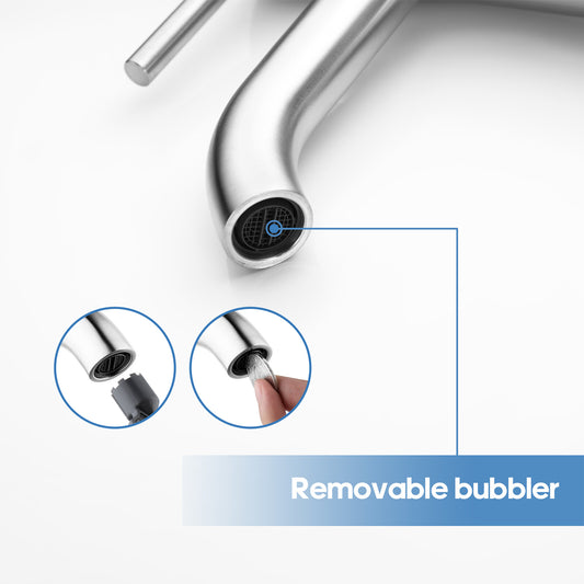 Decaura Brass Bathroom Basin Vanity Mixer Tap Faucet Chrome Gooseneck Spout