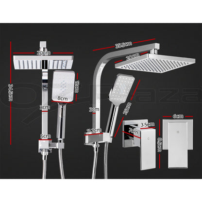 Cefito 8'' Rain Shower Head Taps Square Handheld High Pressure Wall Chrome