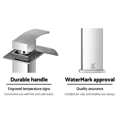 Cefito Basin Mixer Tap Bathroom Tap Laundry Faucet Sink Swivel Silver