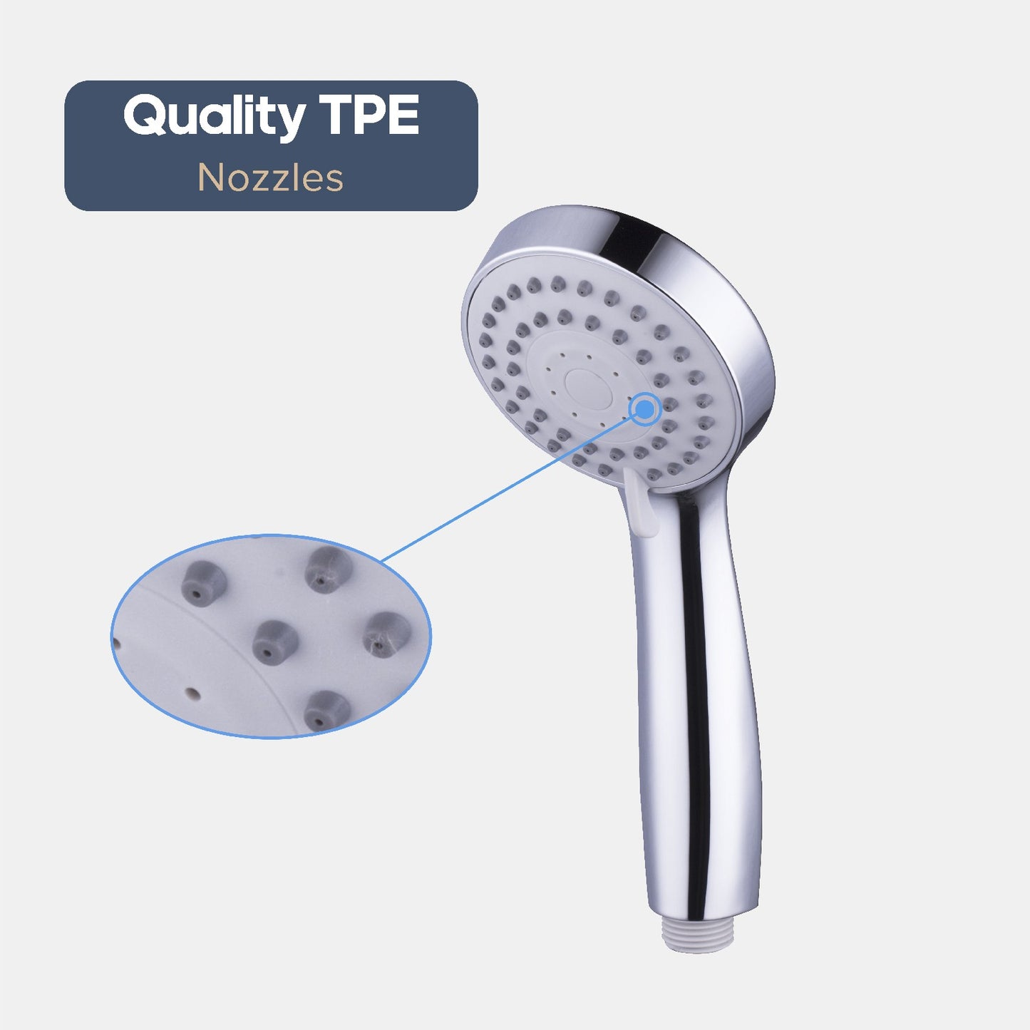 Decaura Round/Square Hand Held Shower Head 3/4/5-Mode Spray with Shower Hose