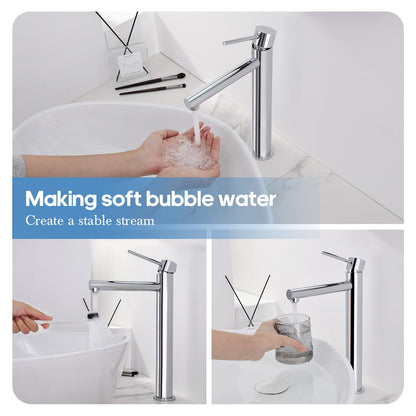 Decaura Bathroom Basin Mixer Tap Stainless Steel Round Chrome/Brushed/Black/Gold
