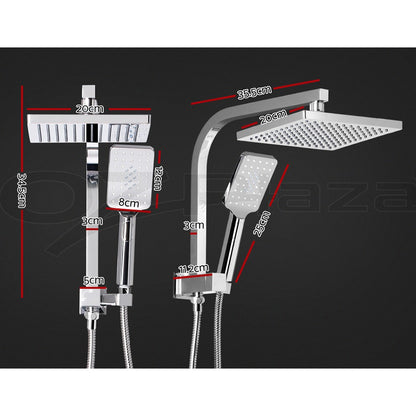 Cefito 8'' Rain Shower Head Set Square Handheld High Pressure Wall Chrome