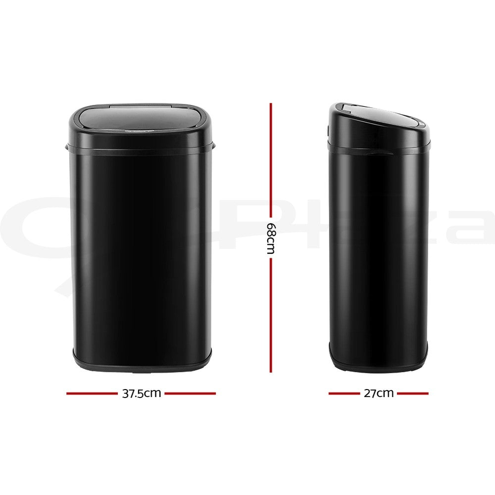 Devanti 58L Motion Sensor Bin Rubbish Automatic Trash Can Kitchen Black
