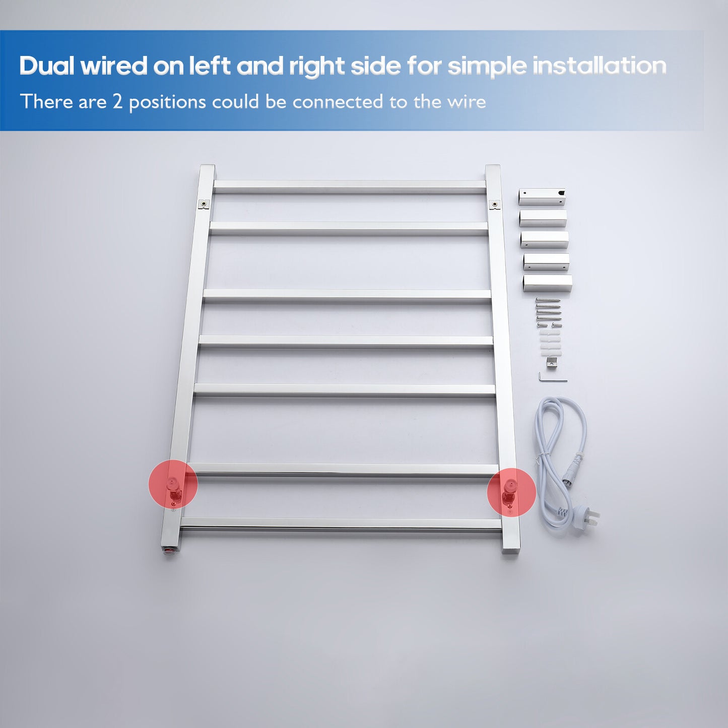 Decaura Heated Towel Rail Rack 304 Stainless Steel Freestanding/Wall Mounted