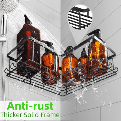3x Shower Caddy Bathroom Suction Shelf Storage Shampoo Soap Holder No Drill
