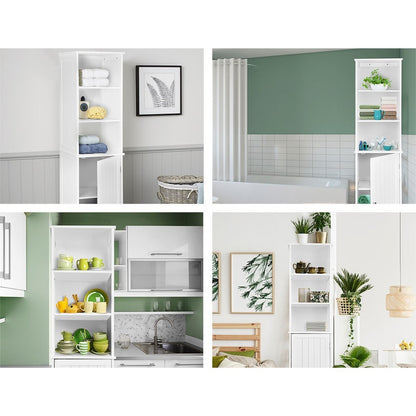 Artiss Bathroom Cabinet Storage 160cm White Tallboy Toilet Laundry Cupboard