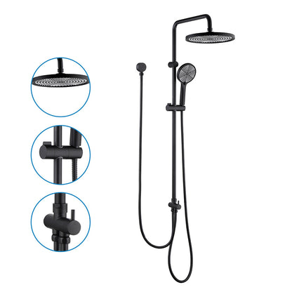 Decaura 10" Rain Shower Head Set Chrome/Black Shower Mixer Tap Wall Tapware