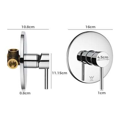 Simplus Brass Shower Mixer Tap Hot Cold Round Bath Shower Mixer Watermark Chrome