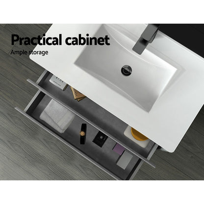 Cefito Vanity Unit 915mm Basin Bathroom Cabinet Storage Wall Hung Sink Grey