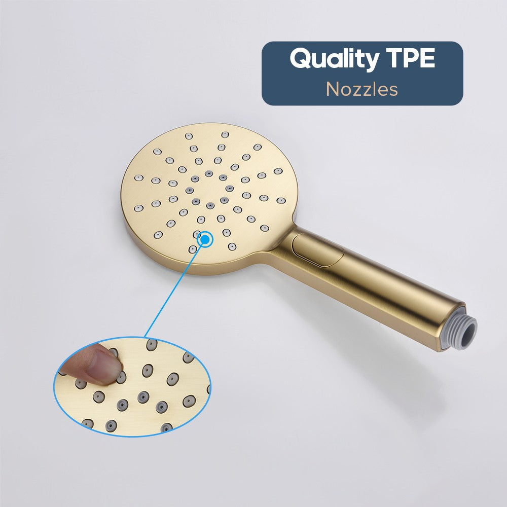 Decaura Round/Square Hand Held Shower Head 3/4/5-Mode Spray with Shower Hose