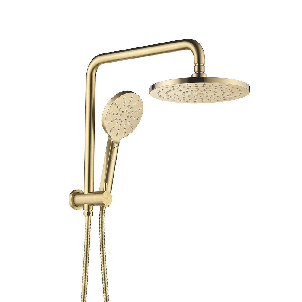 Decaura 9" or 10" Shower Head Set Gooseneck Chrome Black Golden Wall Shower Taps