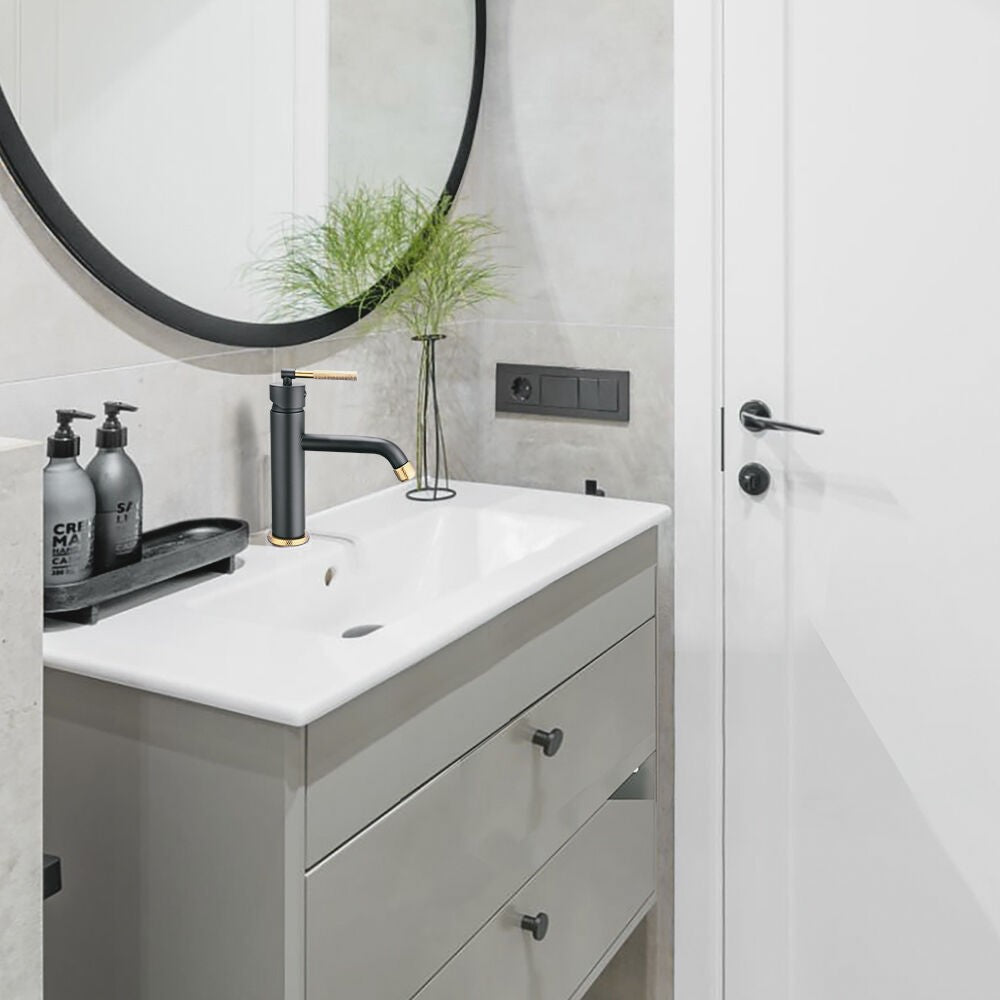 Simpuls Bathroom Basin Mixer Tap SS304 Bath Tub Vanity Spout Faucet Black