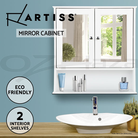 Artiss Bathroom Mirror Cabinet Storage Toilet Cupboard Wall Mounted Shelf