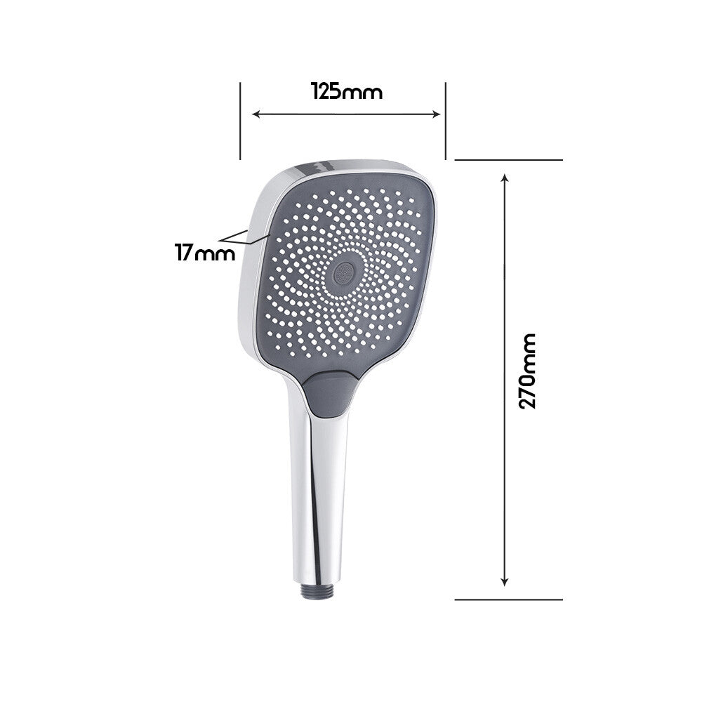 Decaura Large Hand Shower Head 3-Mode Spray with 1.5m Shower Hose Chrome