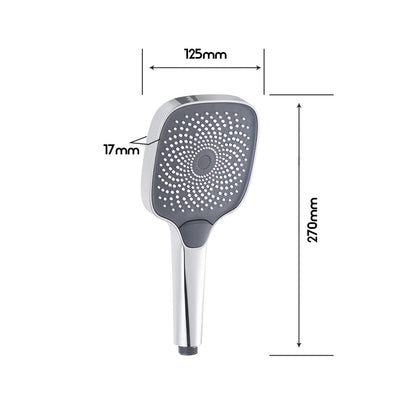 Decaura Large Hand Shower Head 3-Mode Spray with 1.5m Shower Hose Chrome