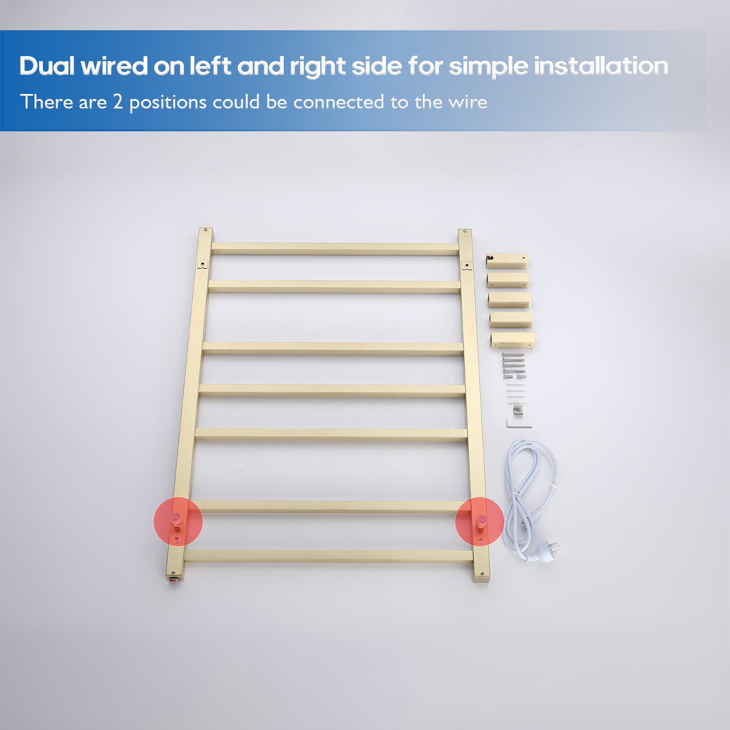 Decaura Heated Towel Rail Rack 304 Stainless Steel Freestanding/Wall Mounted