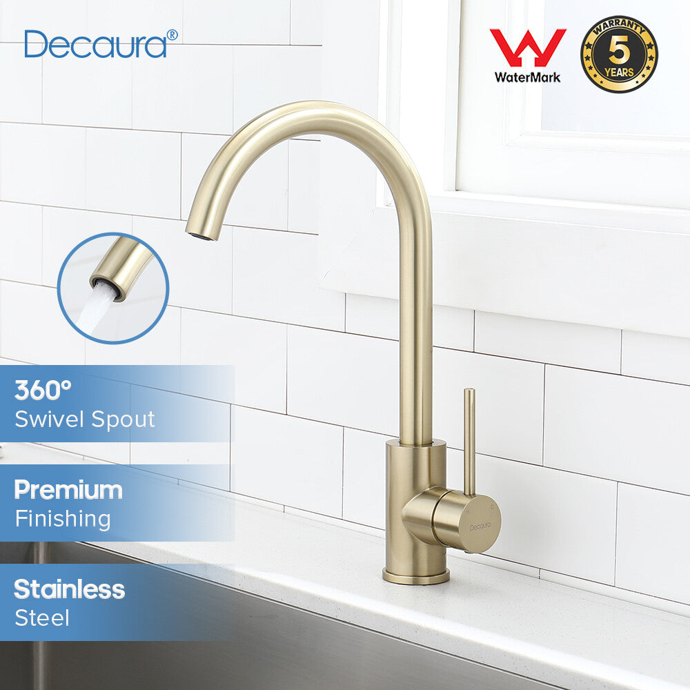 Decaura Kitchen Sink Mixer Tap Brushed Nickel/Gunmetal/Chrome/Black/Brushed Gold