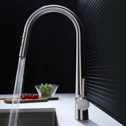 Decaura Kitchen Sink Mixer Tap Faucet Pull Out 3-Mode Metal Spray Head Stainless