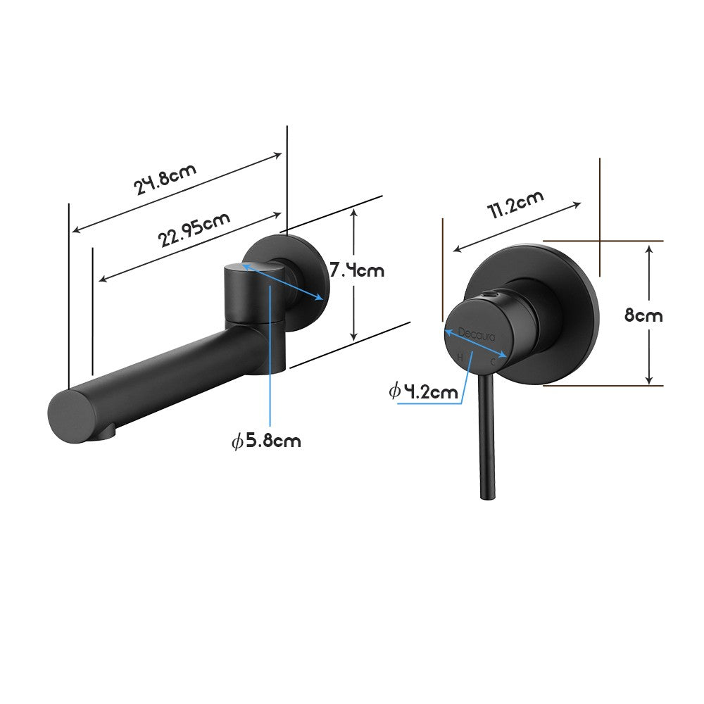 Decaura Bath Spout Wall Water Spout Basin Shower Mixer Taps Tapware Set Bathroom