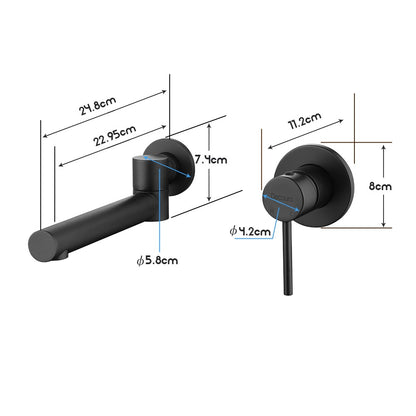 Decaura Bath Spout Wall Water Spout Basin Shower Mixer Taps Tapware Set Bathroom