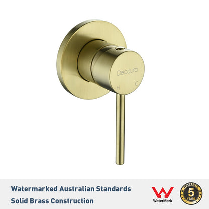 Decaura Bath Water Spout with Mixer Wall mount Brushed Gold Bathroom Brass Basin
