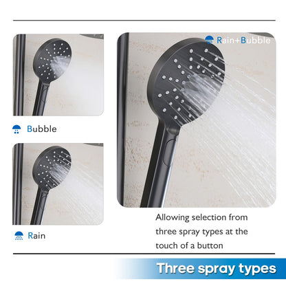 Decaura 10'' Shower Head Set Handheld 3-Mode Rain Shower Brushed Gunmetal WELS