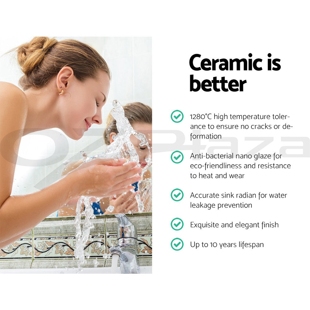 Cefito Ceramic Bathroom Vanity Basin Sink Above Counter Basins Bowl Black White