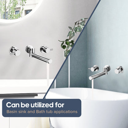 Decaura Bath Spout Wall Water Spout Basin Shower Mixer Taps Tapware Set Bathroom
