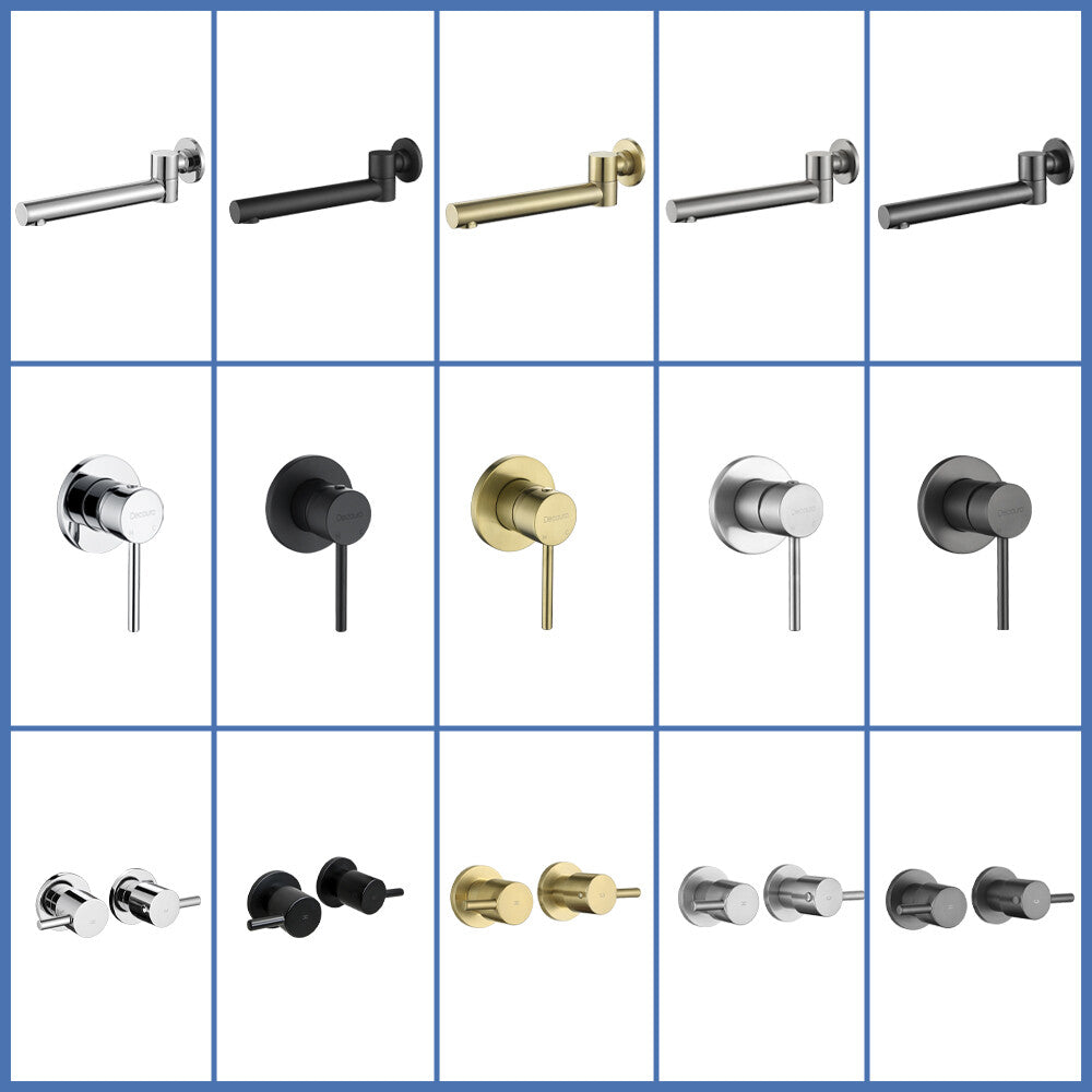 Decaura 180° swivel bath spout water spouts wall tapware mixer taps bathroom