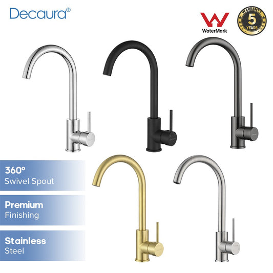 Decaura Kitchen Sink Mixer Tap Brushed Nickel/Gunmetal/Chrome/Black/Brushed Gold