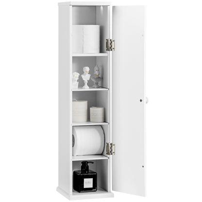 Giantex Bathroom Storage Cabinet Slim Tissue Organizer Paper Holder Toilet White
