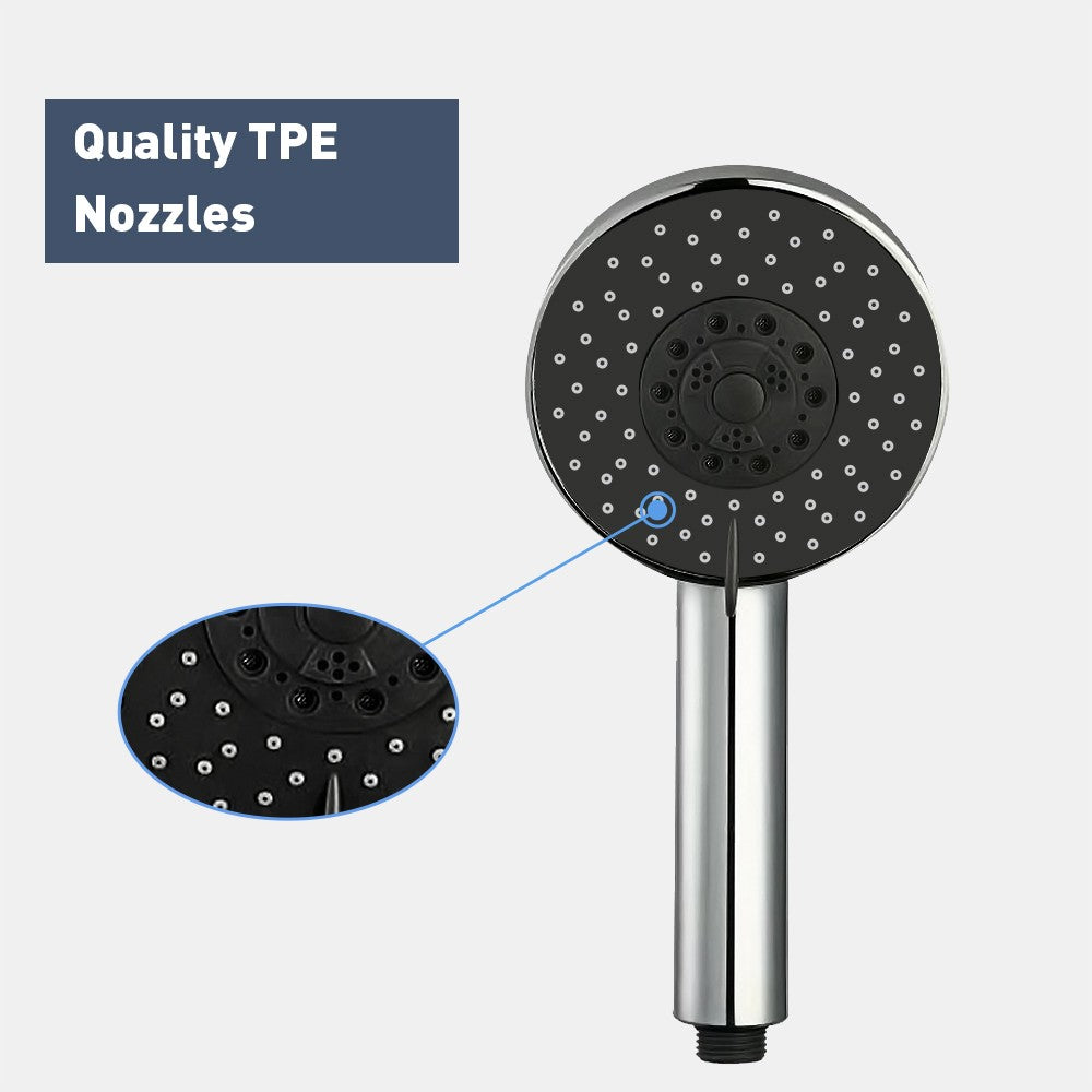 Decaura Round/Square Hand Held Shower Head 3/4/5-Mode Spray with Shower Hose