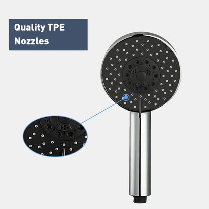 Decaura Round/Square Hand Held Shower Head 3/4/5-Mode Spray with Shower Hose