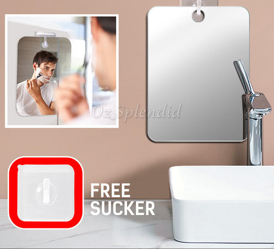 Anti-Fog Fog Free Shower Mirror Fogless Shaving Shave Mirror Bathroom 17X13cm