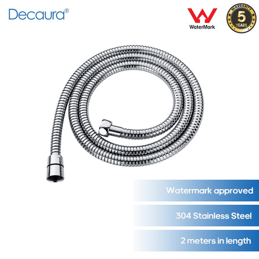 Watermark Flexible Shower Hose 2m Stainless Steel Chrome Bathroom