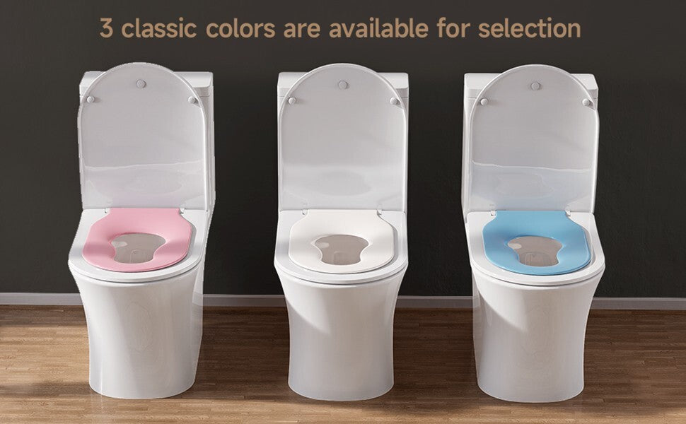AQUATIZ Blue D-Shaped Family Toilet Seat with Built-in Potty Training Seat