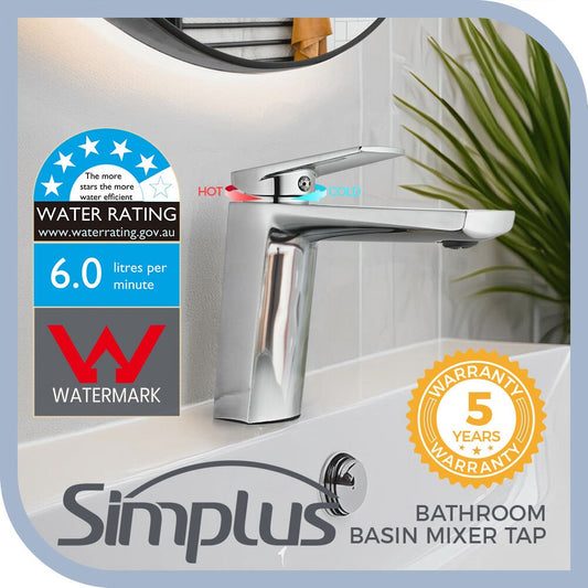 Simpuls Bathroom Basin Mixer Tap Brass Bath Tub Vanity Spout Faucet Chrome