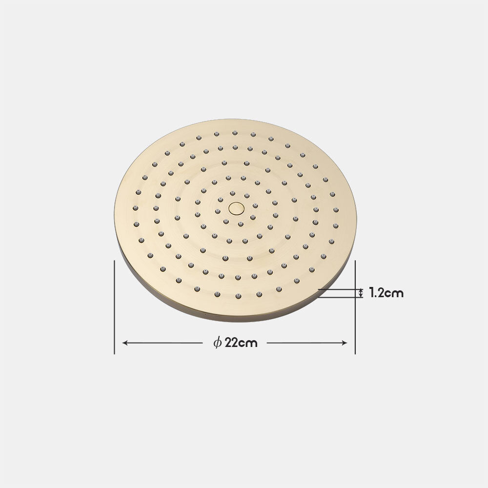 Decaura Rain Shower Head 8" 9" 10" 12" Round Square Chrome Black Gold Swivel