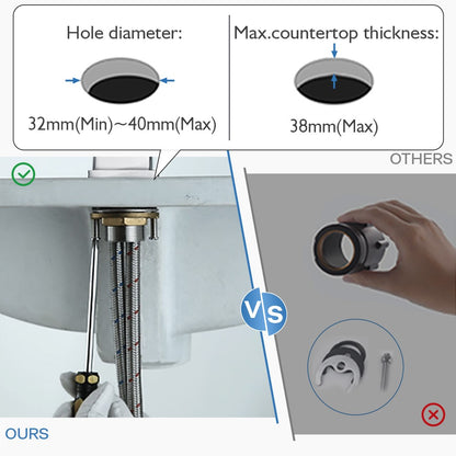 Decaura Bath Basin Mixer Tap Vanity Faucet Single Handle Tapware with Pop Waste