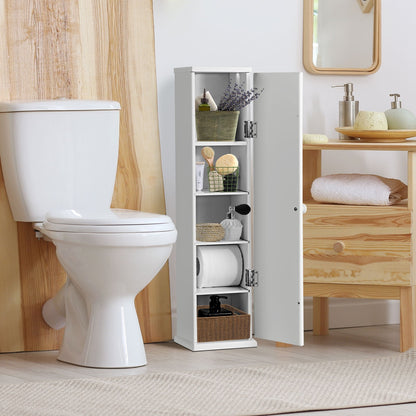 Giantex Bathroom Storage Cabinet Slim Tissue Organizer Paper Holder Toilet White