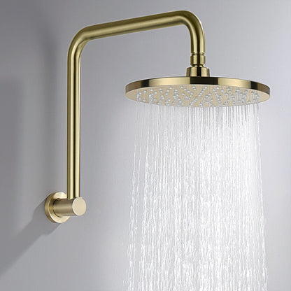 Decaura Rain Shower Head Set Gooseneck Shower Arm Brushed Gold Shower Taps