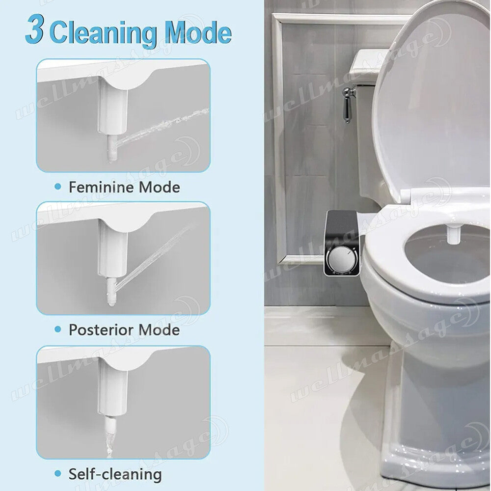 Hygiene Toilet Bidet Water Wash Clean Unisex Seat Attachment Sprayer Dual Nozzle
