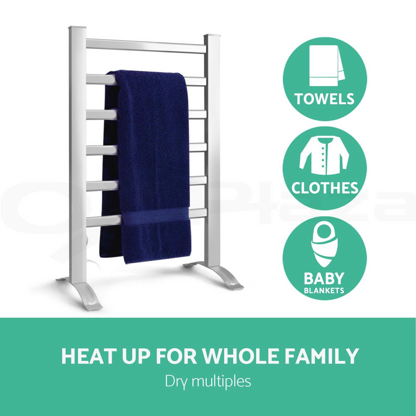 Devanti Electric Heated Towel Rail Rack Rails Freestanding Warm Aluminium Bar