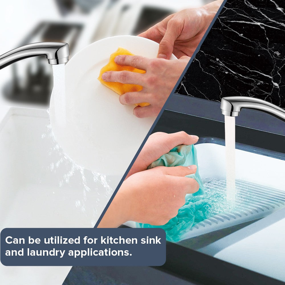 Decaura Laundry Mixer Tap Chrome Kitchen Sink Mixer Tap has swivel long Arm