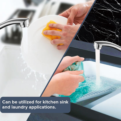 Decaura Laundry Mixer Tap Chrome Kitchen Sink Mixer Tap has swivel long Arm